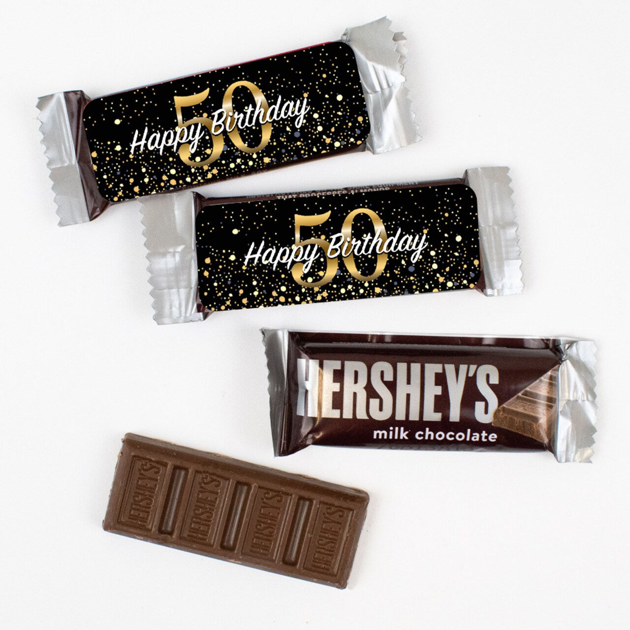 44 Pcs Bulk 50th Birthday Candy Hershey's Snack Size Chocolate Bar Party Favors (19.8 oz, Approx. 44 Pcs)